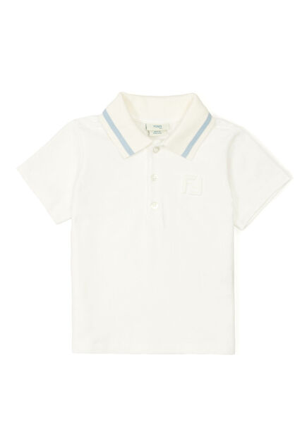 White Polo Neck Baby Boy T-Shirt
