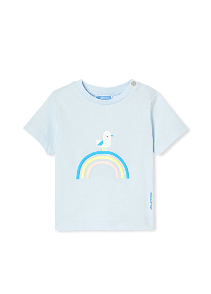 Mavi Baskılı Erkek Bebek T-Shirt