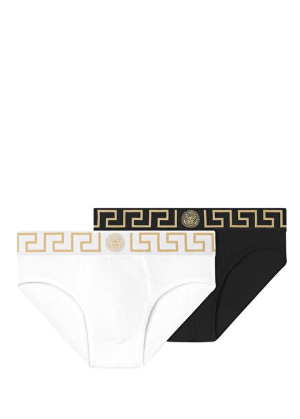 BlackWhite Logo B Men's 2-Piece Brief Set