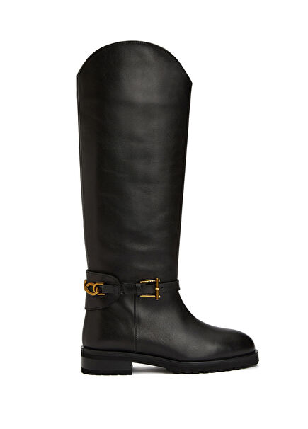 Siyah Kadın Deri Çizme