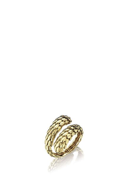 Snake Print 14K Yellow Gold Women Ring