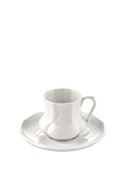Bianca White Porcelain Coffee Cup and Saucer Set