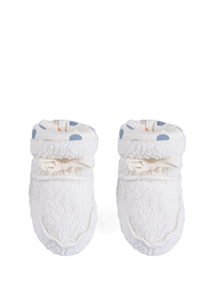 Wellsoft Ecru Organic Cotton Unisex Baby Booties