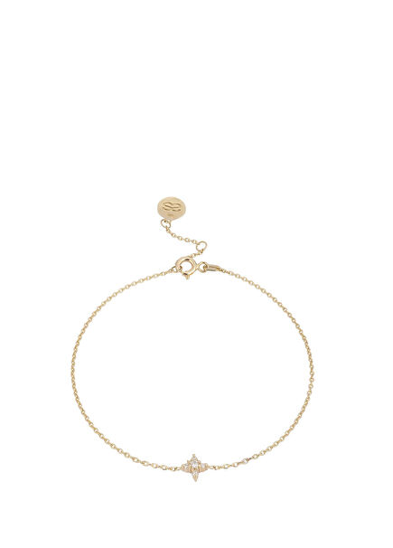 Star Diamond Stone 14K Gold Unisex Bracelet