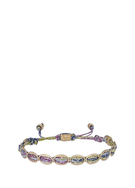 Handmade Bronze Women's Bracelet with Colored Oval Stone