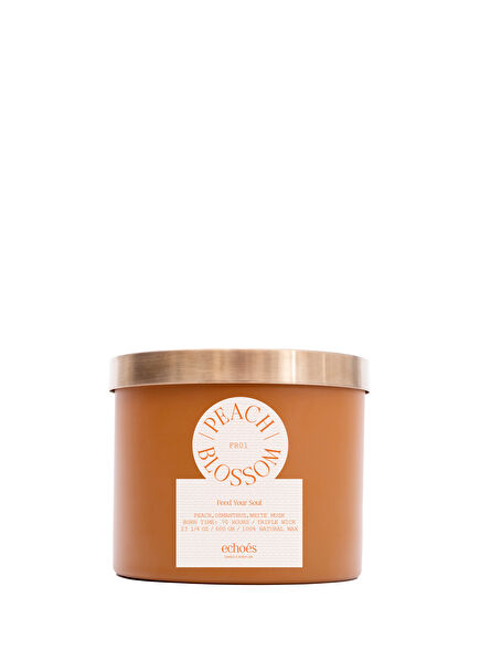 Peach Blossom Hardal Büyük Boy Doğal Mum 600 gr