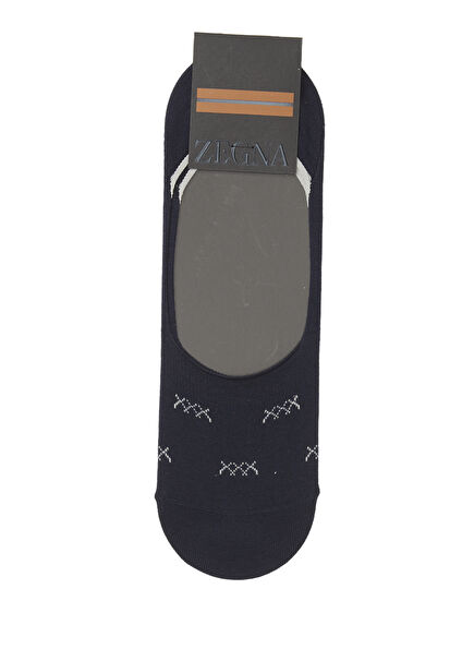 Navy Patterned Men's Socks