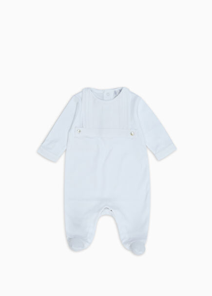 Beyaz Petek Önlüklü Erkek Bebek Tulum