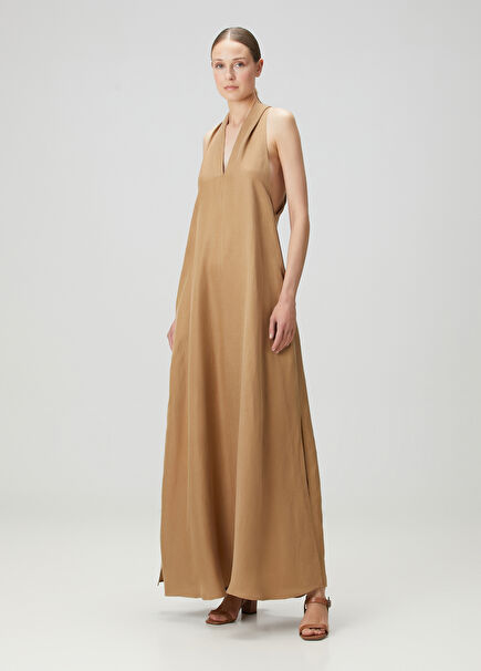 La Plage Sand Maxi Linen Dress