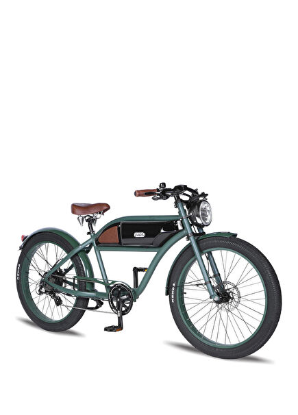 Vintage Greaser Khaki Electric Bike 500W