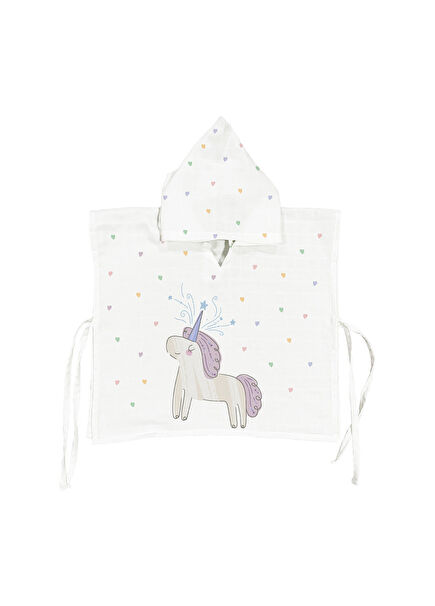 Astra Organik Pamuk Müslin Bebek Çocuk Panço Bornoz