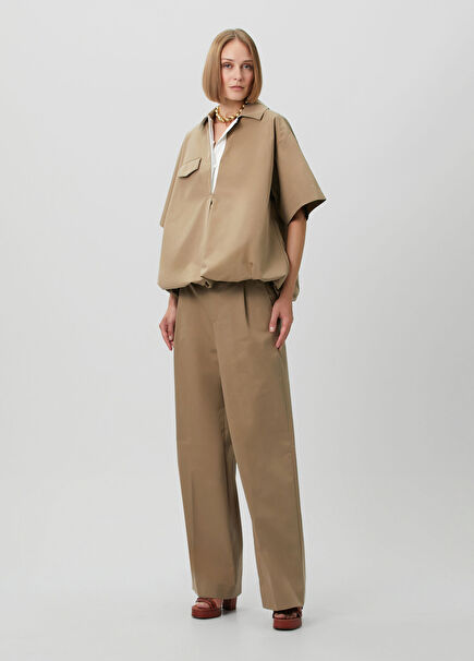 Brown Pleated Pants