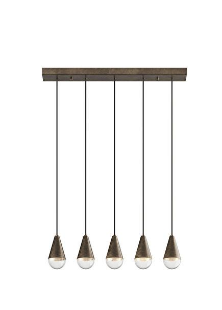 Dew Antik Demir 5'li Sarkıt Avize