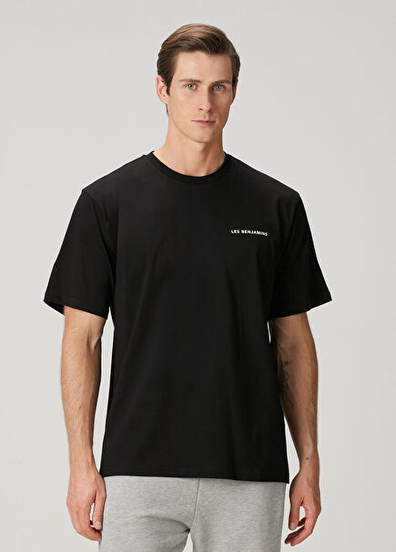 Siyah Logo Baskılı T-shirt