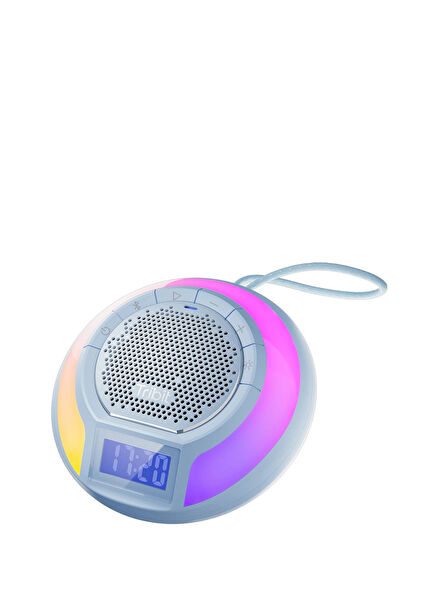 AquaEase Dark Blue IPX7 Bluetooth Speaker with Built-in Microphone Light