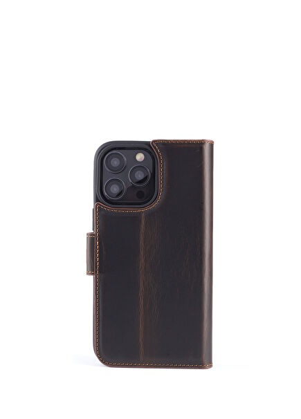 Magic Case iPhone 16 Pro Max Dark Brown Deri Telefon Kılıfı