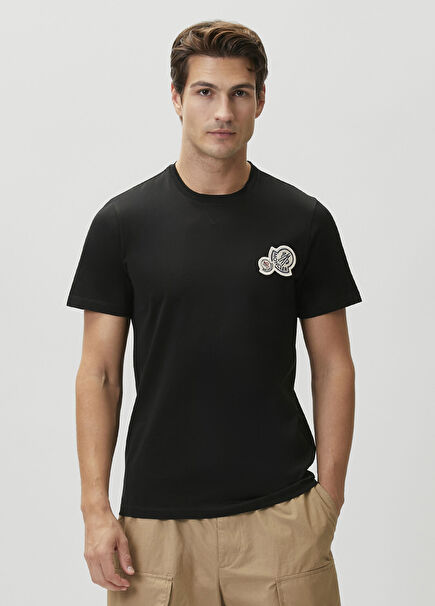 Black Logo Patched T-Shirt