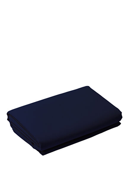 Navy Blue Cotton Sateen Double Plain Sheet