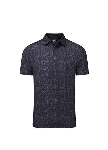 Dark Grey Digital Camouflage Printed Polo Collar Short Sleeve Men's Golf T-Shirt