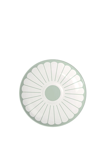 Fleur Vert Yeşil Porselen Kahve ve Çay Fincan Tabağı 15 cm