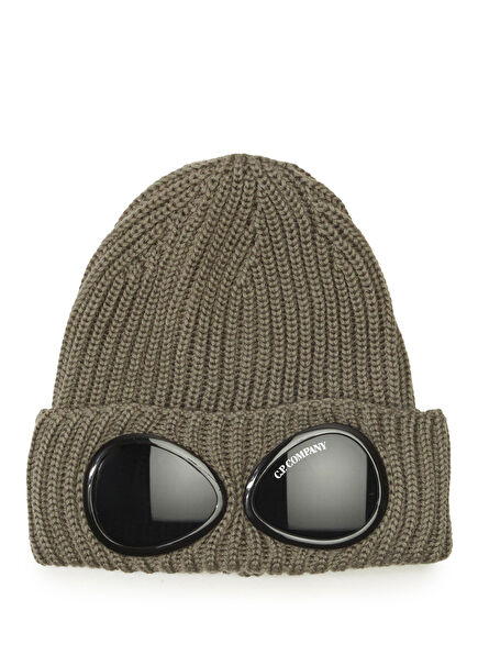 Açık Kahverengi Gözlük Detaylı Erkek Yün Bere