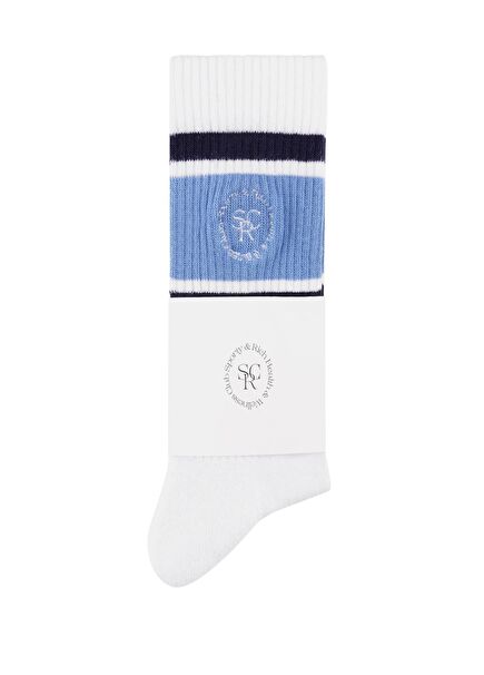 White Blue Women's Socks