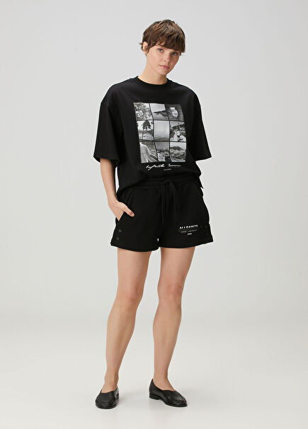 Sorri Siyah Organik Pamuk Şort