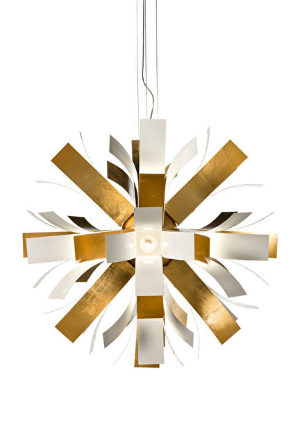 Bloom Silver Gold Leaf Metal Chandelier