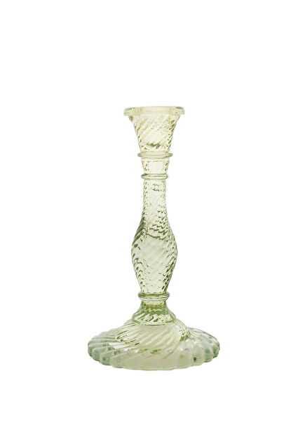Light Green Glass Candle Holder 23x12 cm