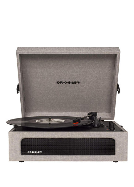 Voyager Grey Bluetooth Receiver and Portable Record Player Turntable
