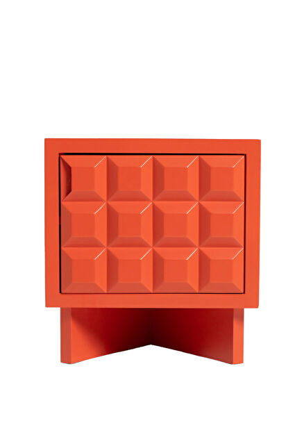 Square Pomegranate Flower Nightstand