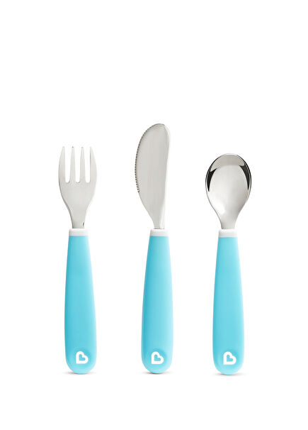 Splash-Proof Blue Children's Cutlery Set
