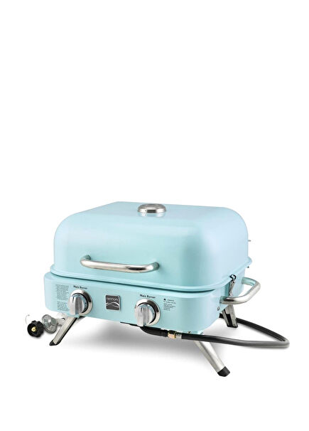 Turquoise Table Top Gas BBQ