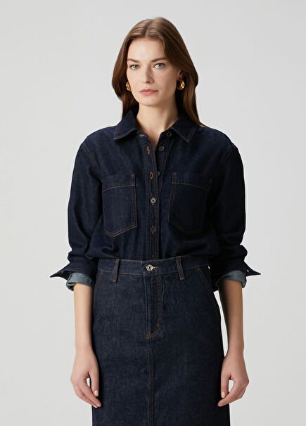Dark Navy Denim Shirt