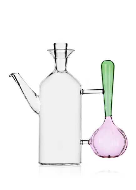 Vegetables Collection Glass Oil Bottle with Handle with Spring Onion Figure