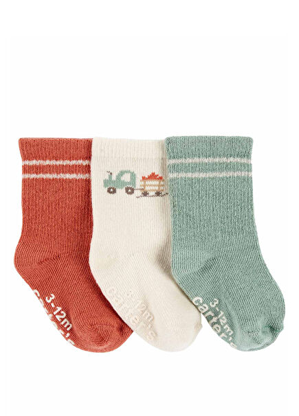 Pamuklu Unisex Bebek 3'lü Çorap