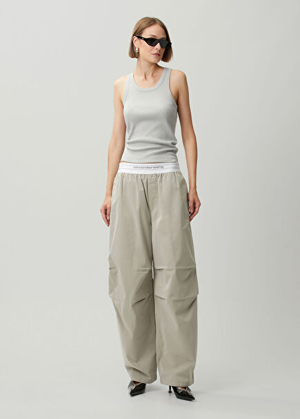 Bej Wide Leg Pantolon