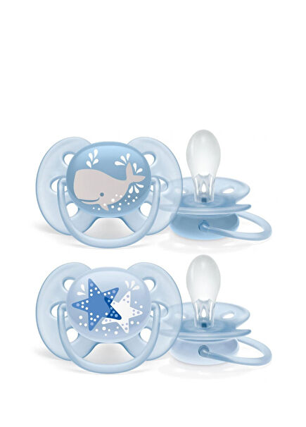Ultra Soft Blue Pacifier Set