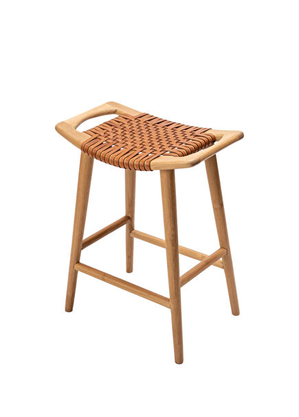 Ines Ahşap Taba Tabure