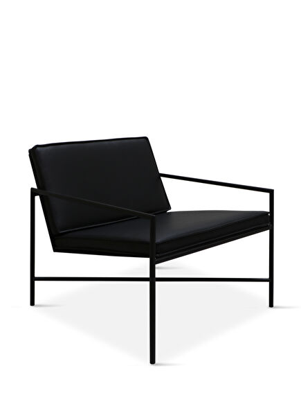 Minimal Black Leather Armchair