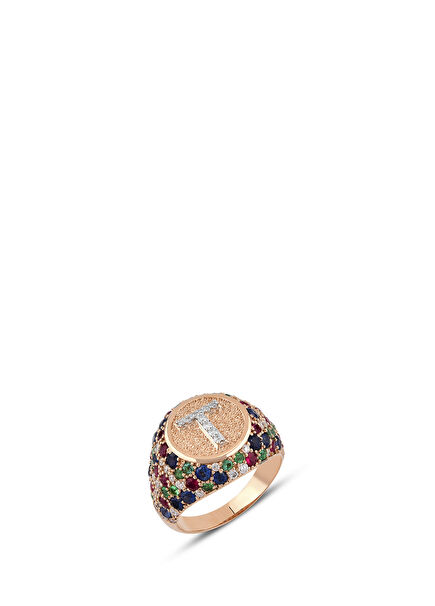 Sacred T Harfli Kadın Pırlanta Yüzük