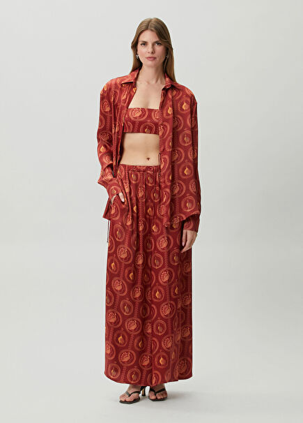 Mayura Kırmızı Wide Leg Pantolon