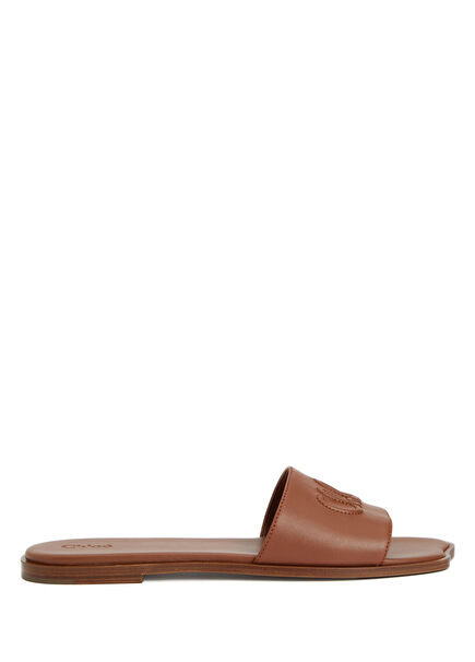 Tan Women's Leather Slippers