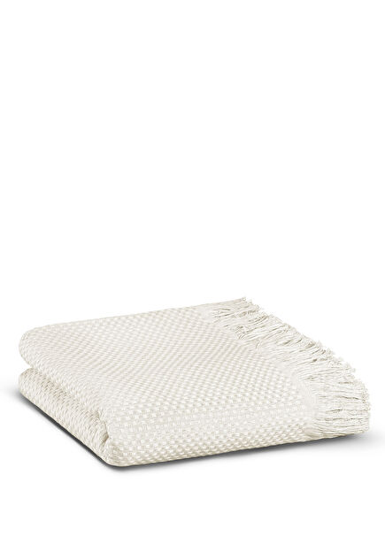 Fresno Ivory Cotton Pique Bed Blanket 165 x 240