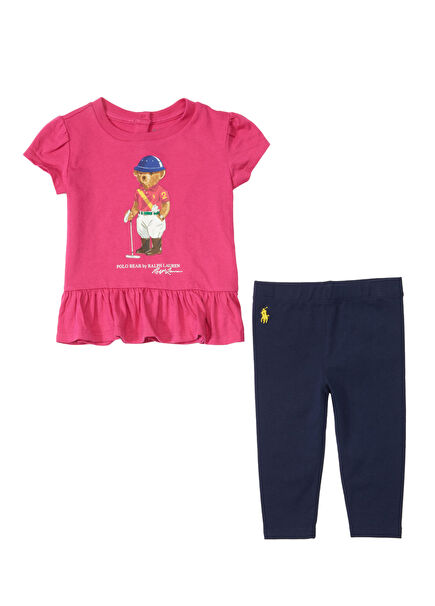 Polo Bear 2-Piece Pink Baby Girl Set