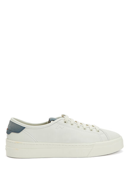 White Men's Leather Sneakers