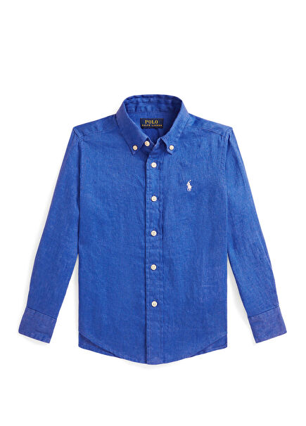 Blue Boys' Linen Shirt