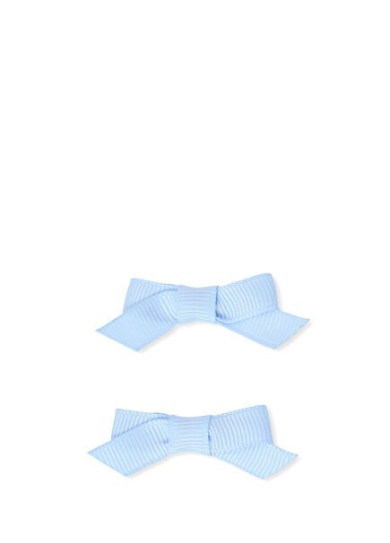 Mavi Kız Bebek 2'li Grosgrain Fiyonk Toka