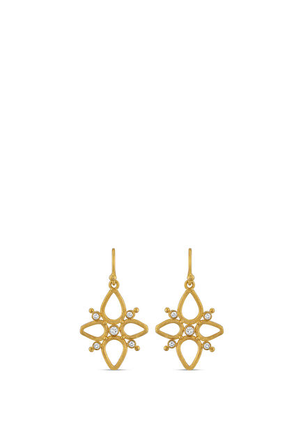 24K Gold Diamond Earrings