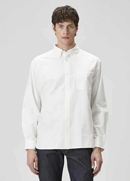 Ecru Logo Embroidered Shirt